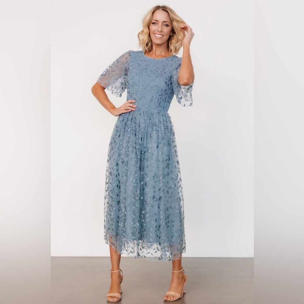 Baltic Born Kendra Midi Dress, Dusty Blue